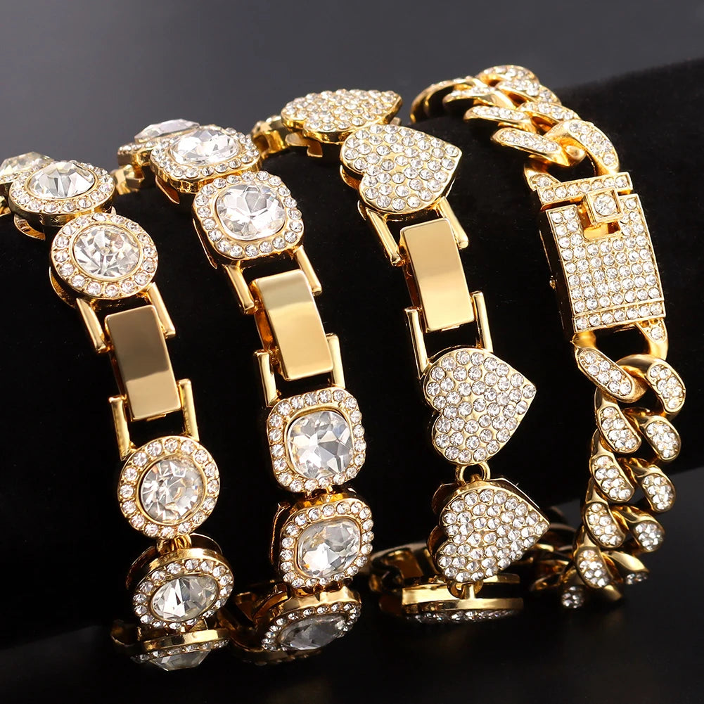 Iced Out Pink Cuban Bracelet