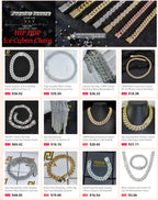 Hip Hop Jewelry 10/12/14/15/20mm CZ Cuban Link Necklace For Men Miami Bling Iced Out Prong Cuban Link Chain Party Gift