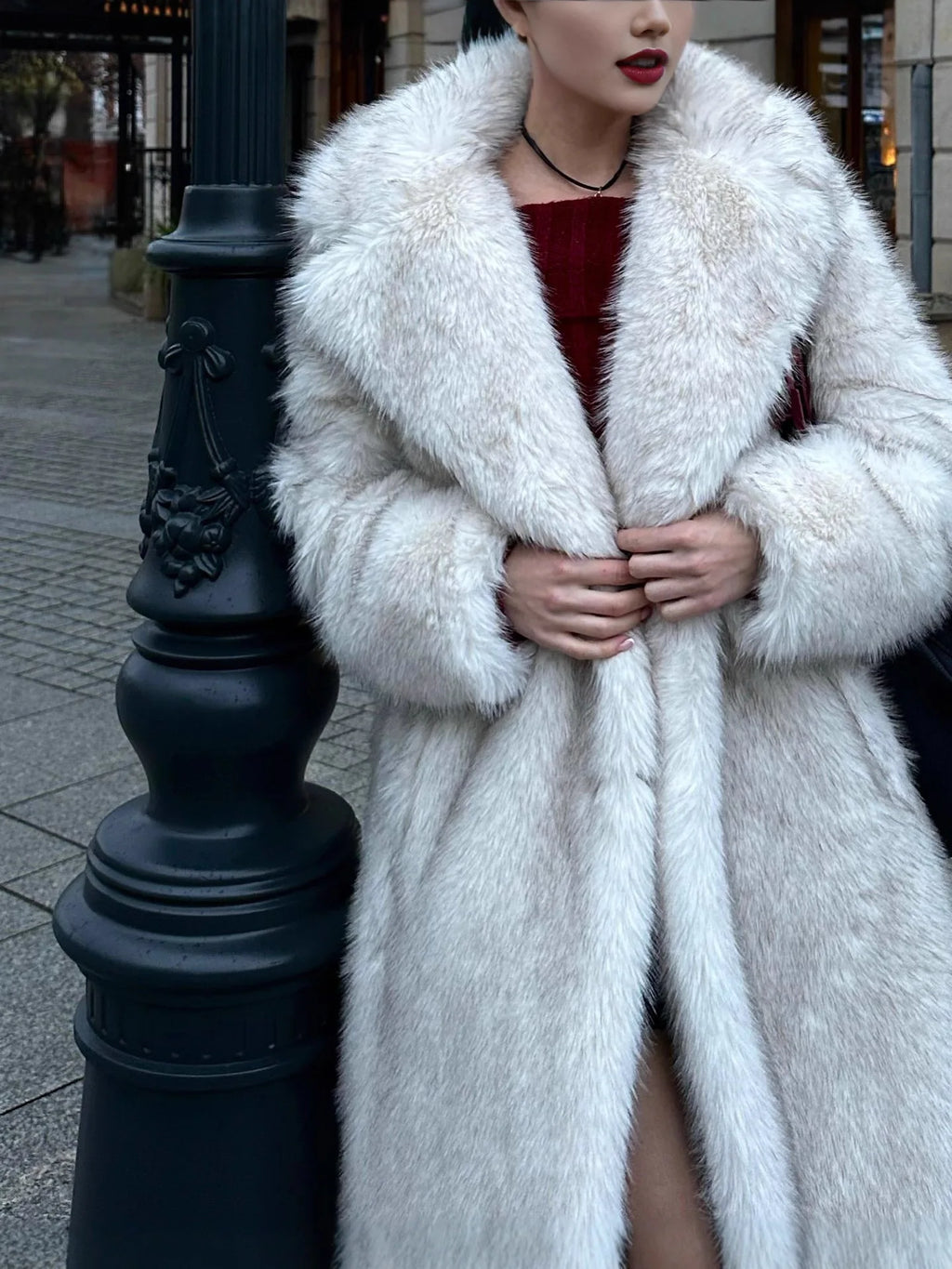 Extended Faux Fur Coat