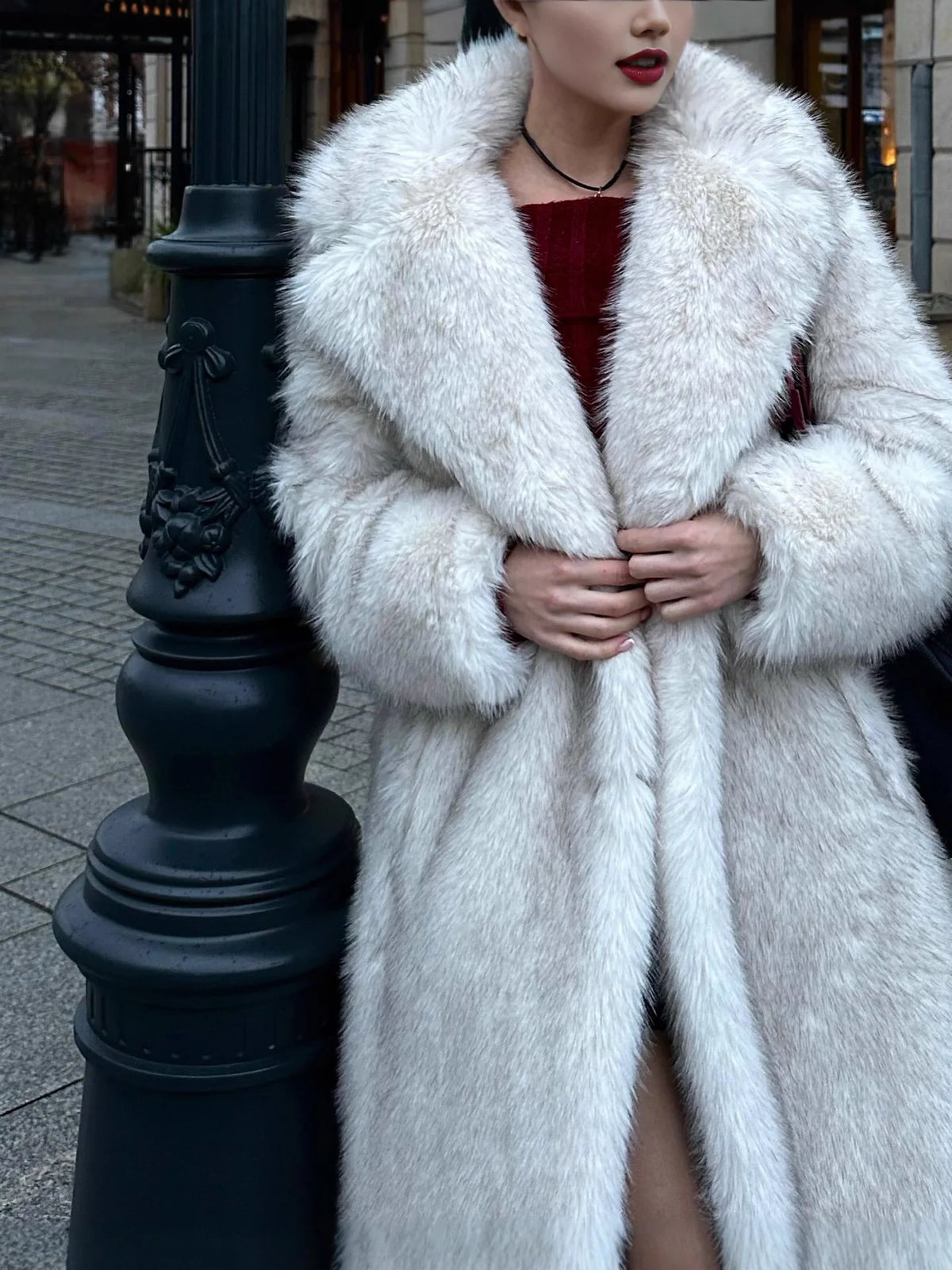 Extended Faux Fur Coat
