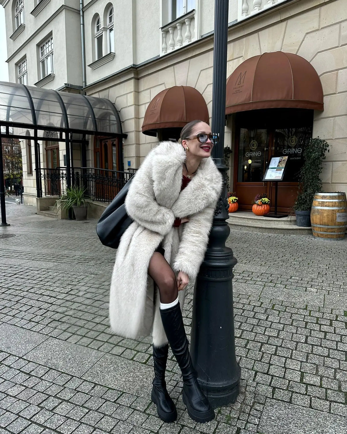Extended Faux Fur Coat
