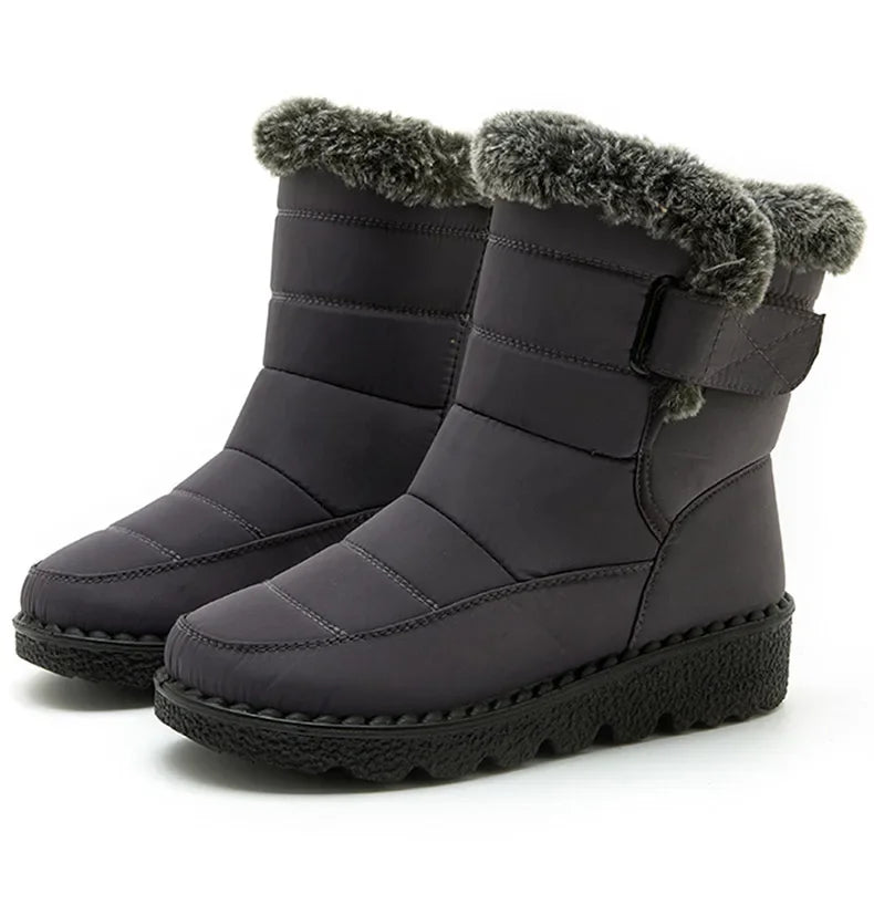 Waterproof Snow Boots With Fur