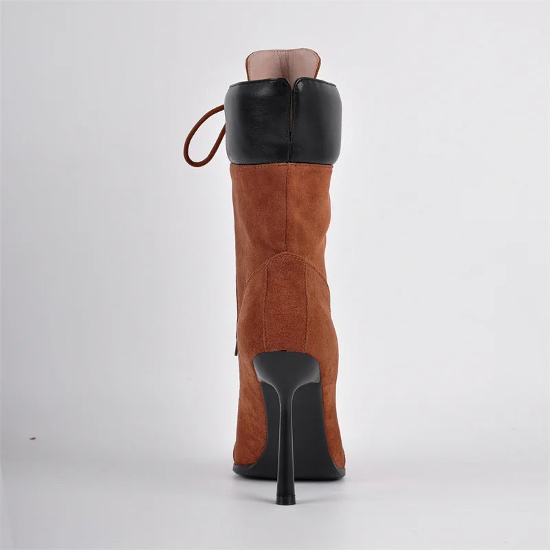 Mid-Calf Stiletto High Heel  Boots