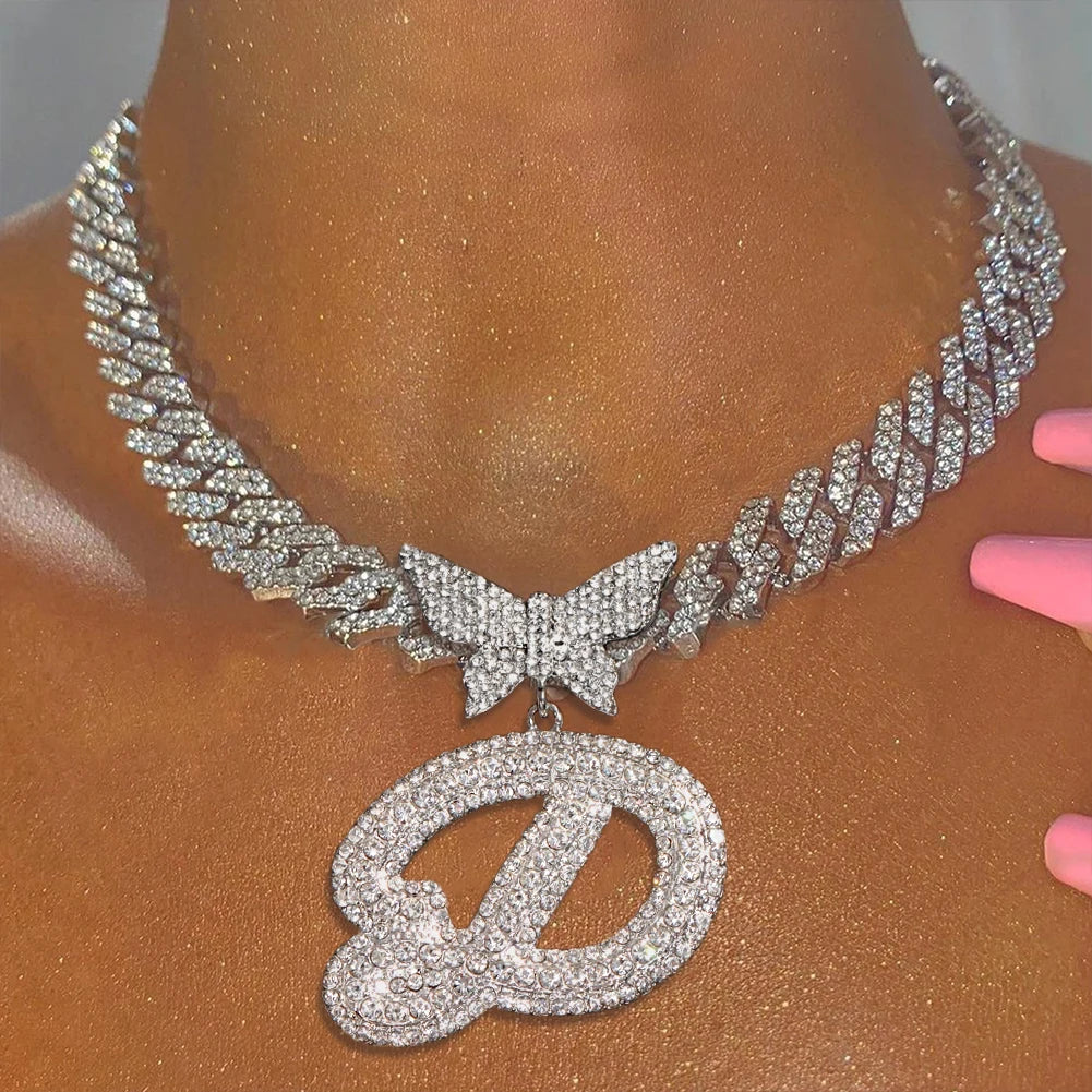 Butterfly Pendant Cuban Chain