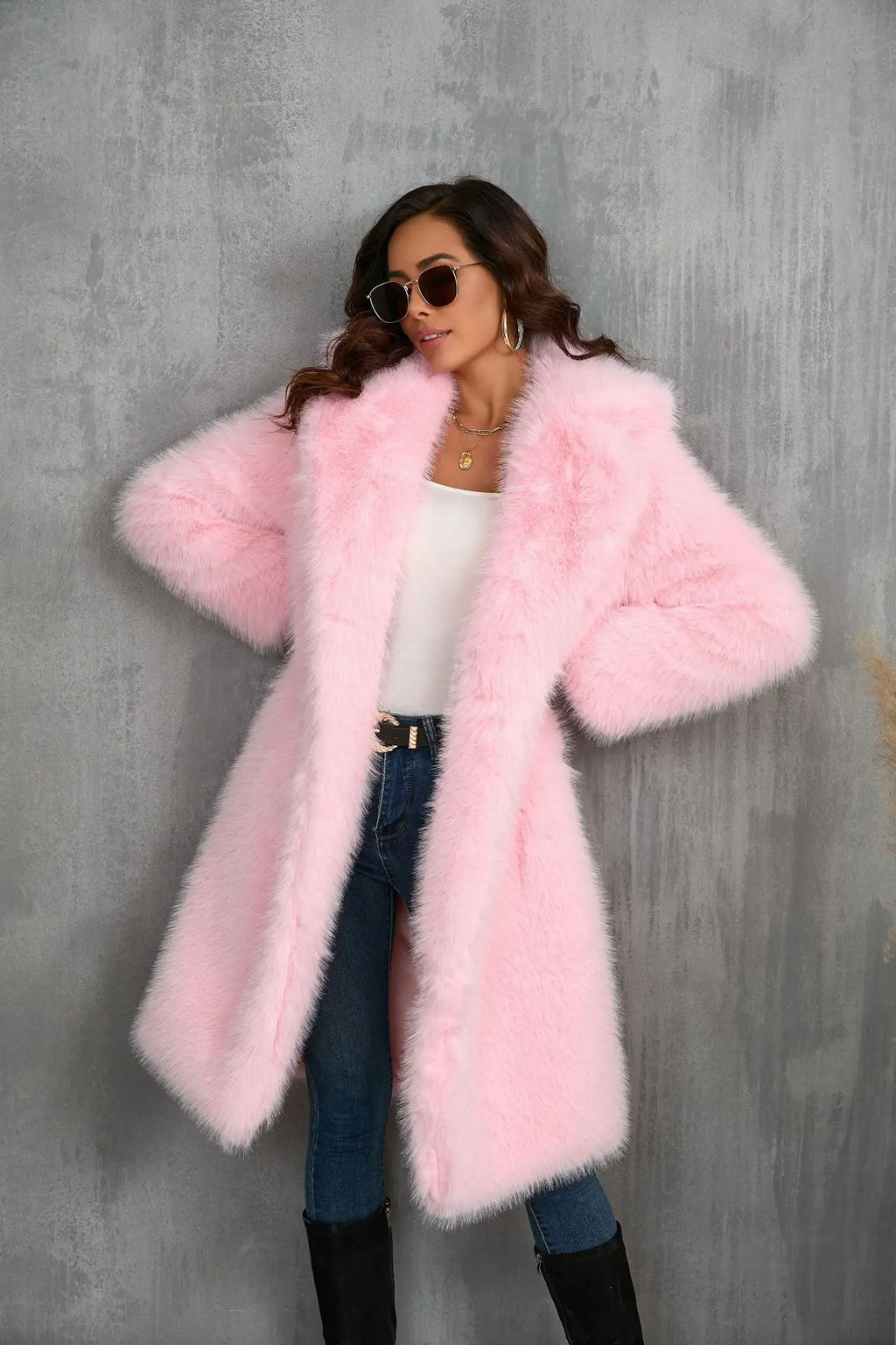 Faux Fox Fur Coat
