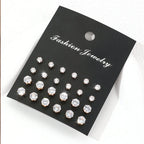 12 Pairs Of Luxurious Zirconia  Earrings