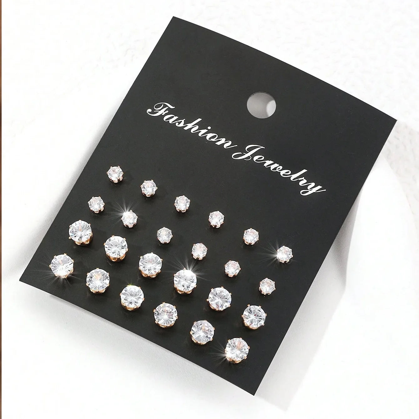 12 Pairs Of Luxurious Zirconia  Earrings