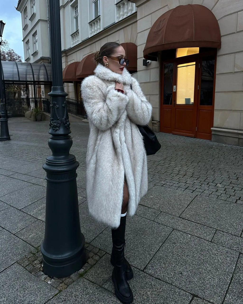 Extended Faux Fur Coat