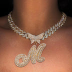 Butterfly Pendant Cuban Chain