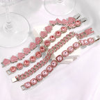 Iced Out Pink Cuban Bracelet