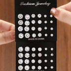 12 Pairs Of Luxurious Zirconia  Earrings