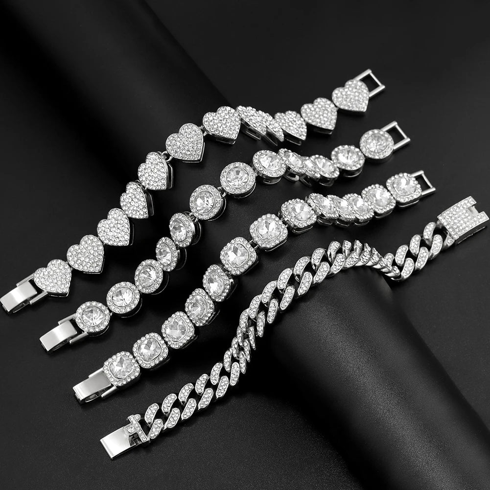Iced Out Pink Cuban Bracelet