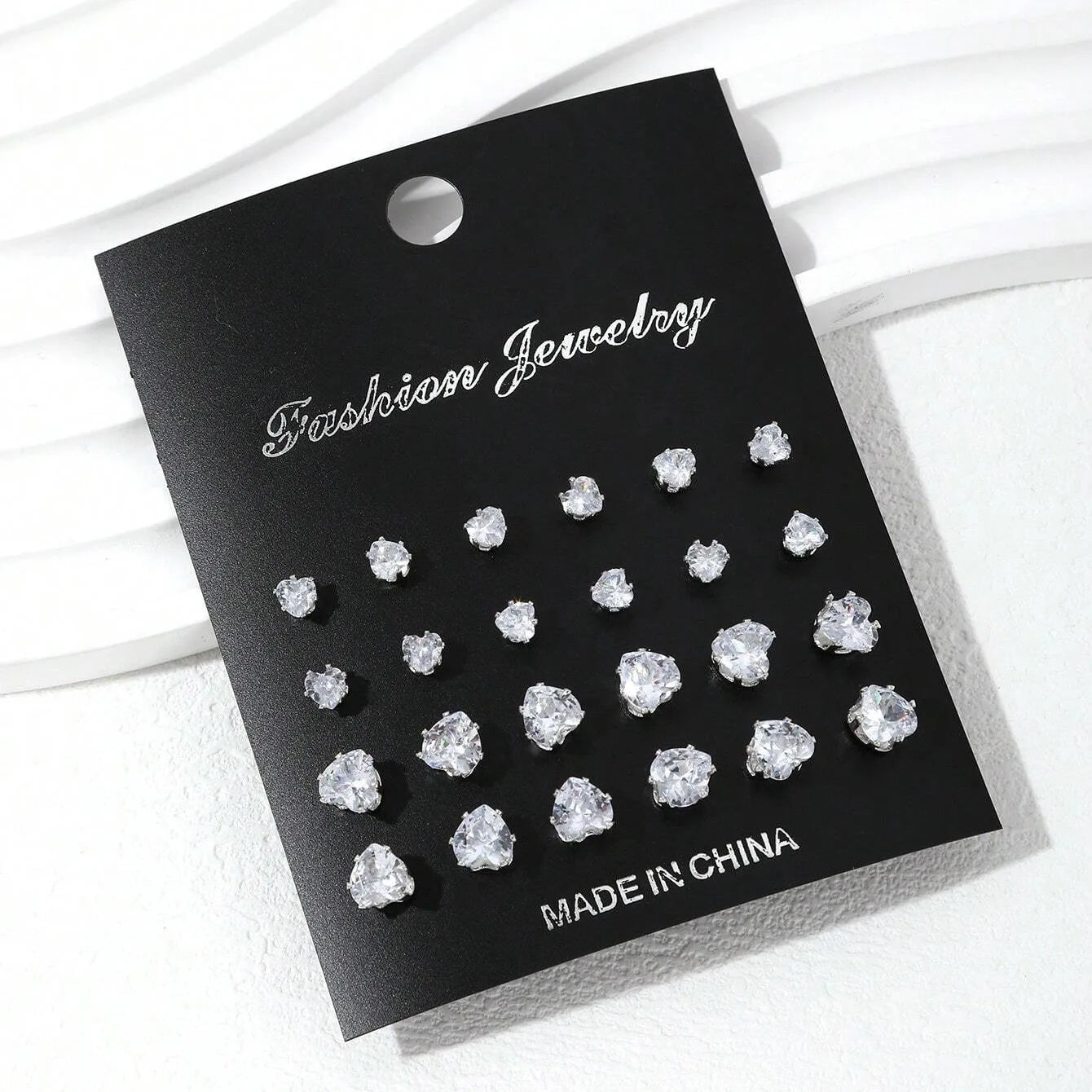 12 Pairs Of Luxurious Zirconia  Earrings