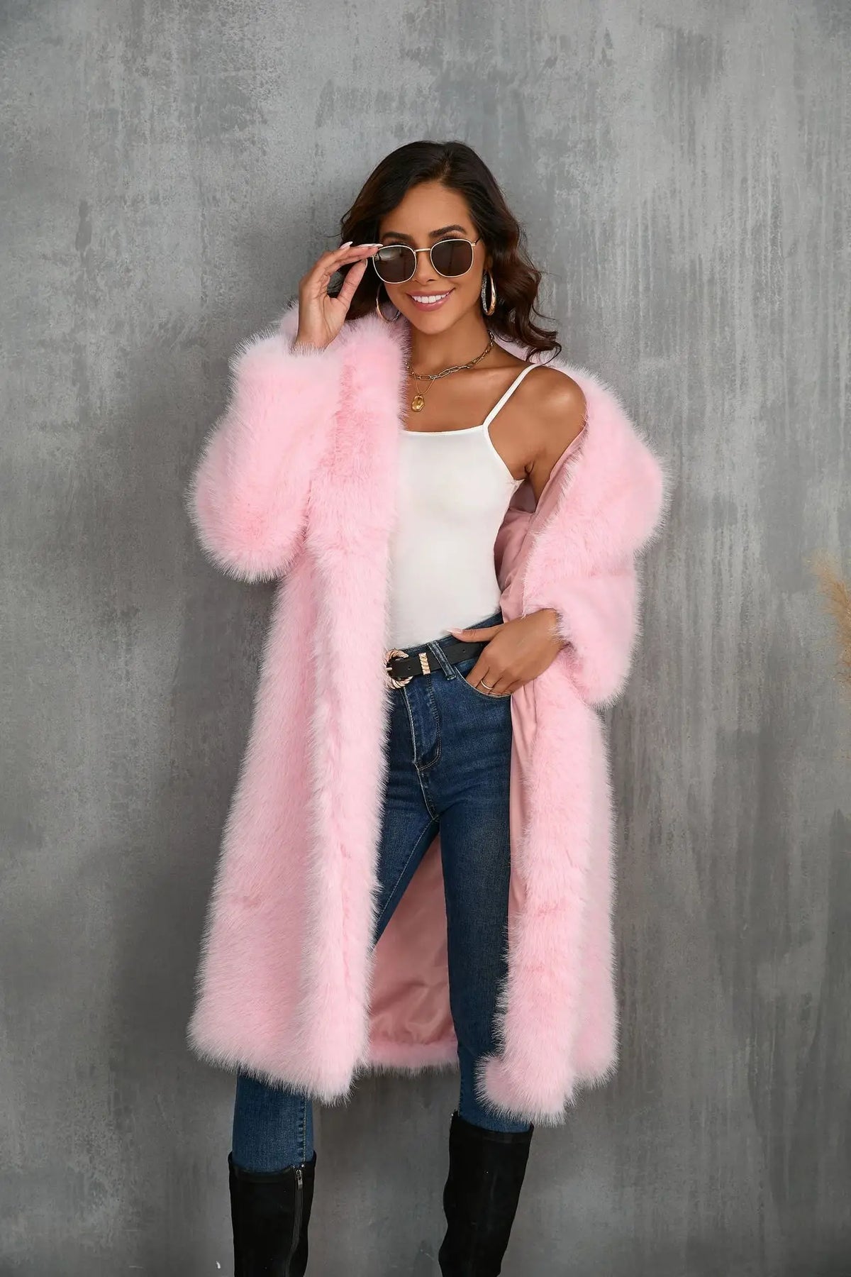 Faux Fox Fur Coat