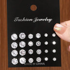 12 Pairs Of Luxurious Zirconia  Earrings