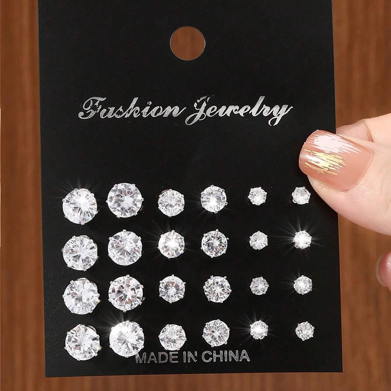 12 Pairs Of Luxurious Zirconia  Earrings