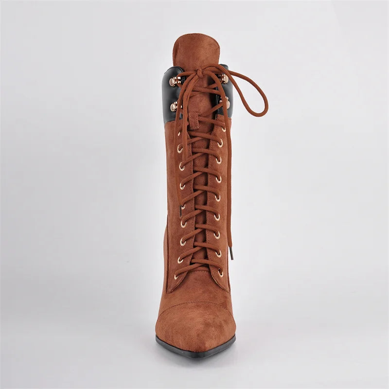 Mid-Calf Stiletto High Heel  Boots
