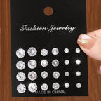 12 Pairs Of Luxurious Zirconia  Earrings