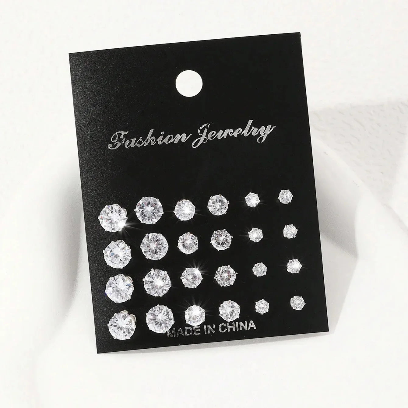 12 Pairs Of Luxurious Zirconia  Earrings