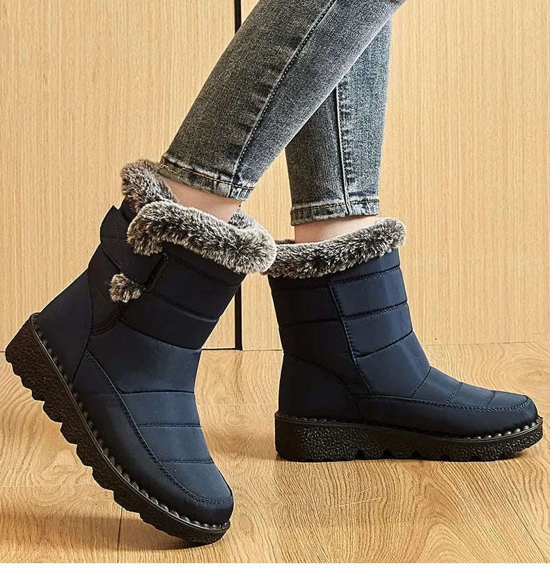 Waterproof Snow Boots With Fur