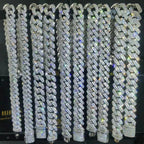 Hip Hop Jewelry 10/12/14/15/20mm CZ Cuban Link Necklace For Men Miami Bling Iced Out Prong Cuban Link Chain Party Gift