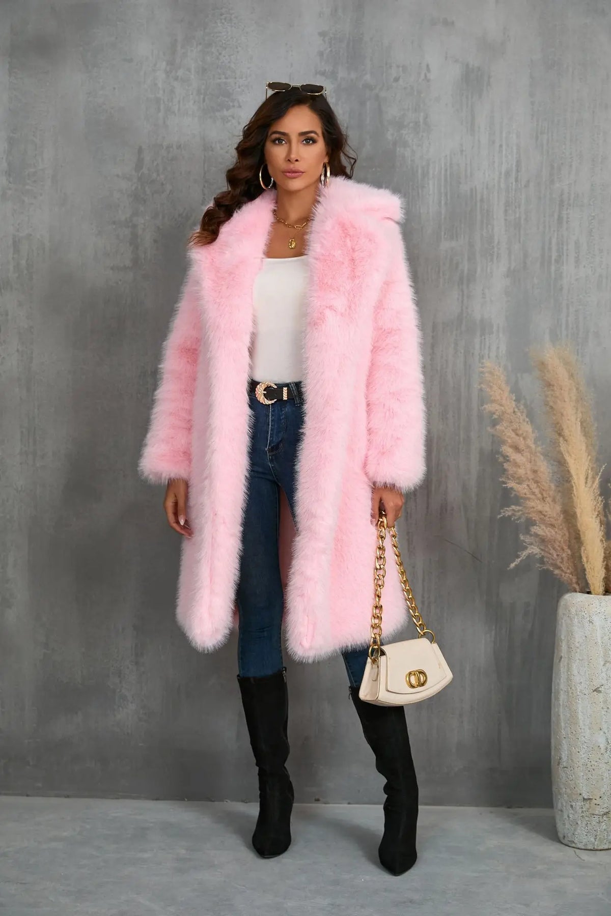 Faux Fox Fur Coat