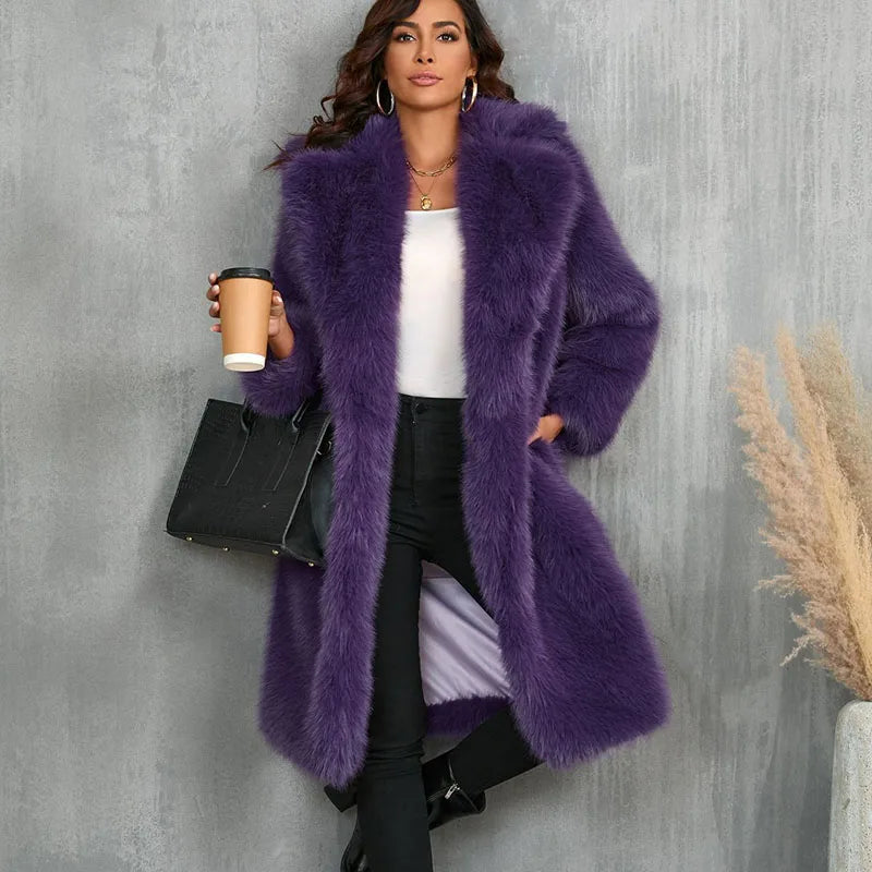 Faux Fox Fur Coat