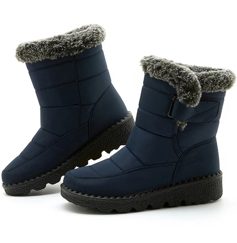 Waterproof Snow Boots With Fur