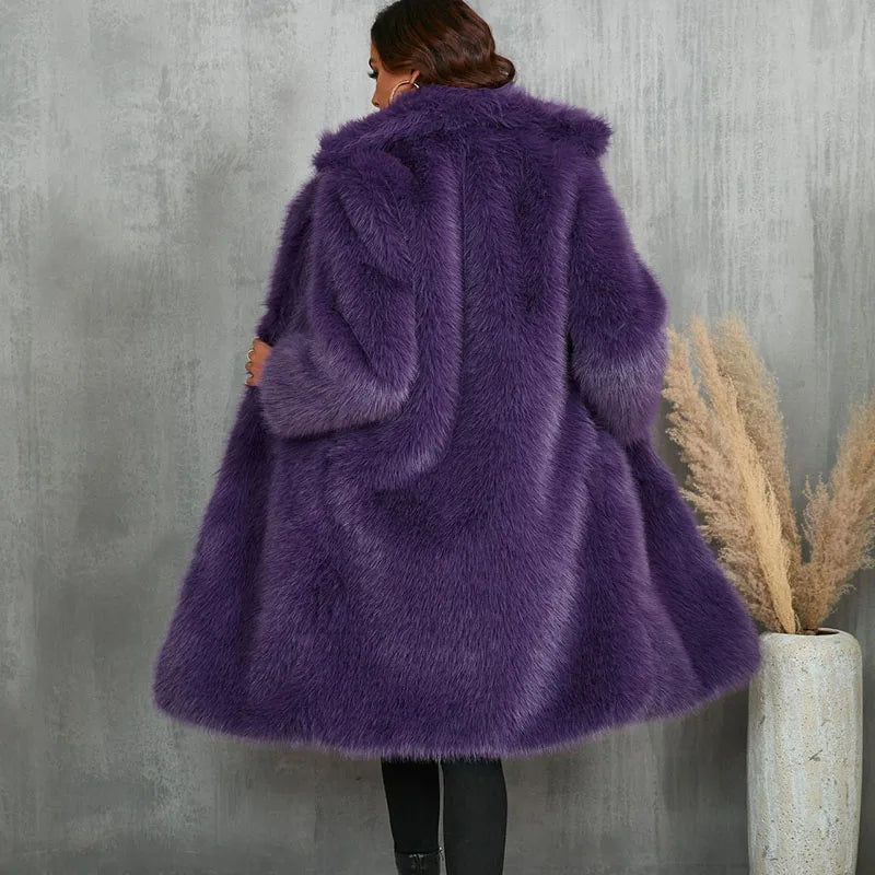 Faux Fox Fur Coat