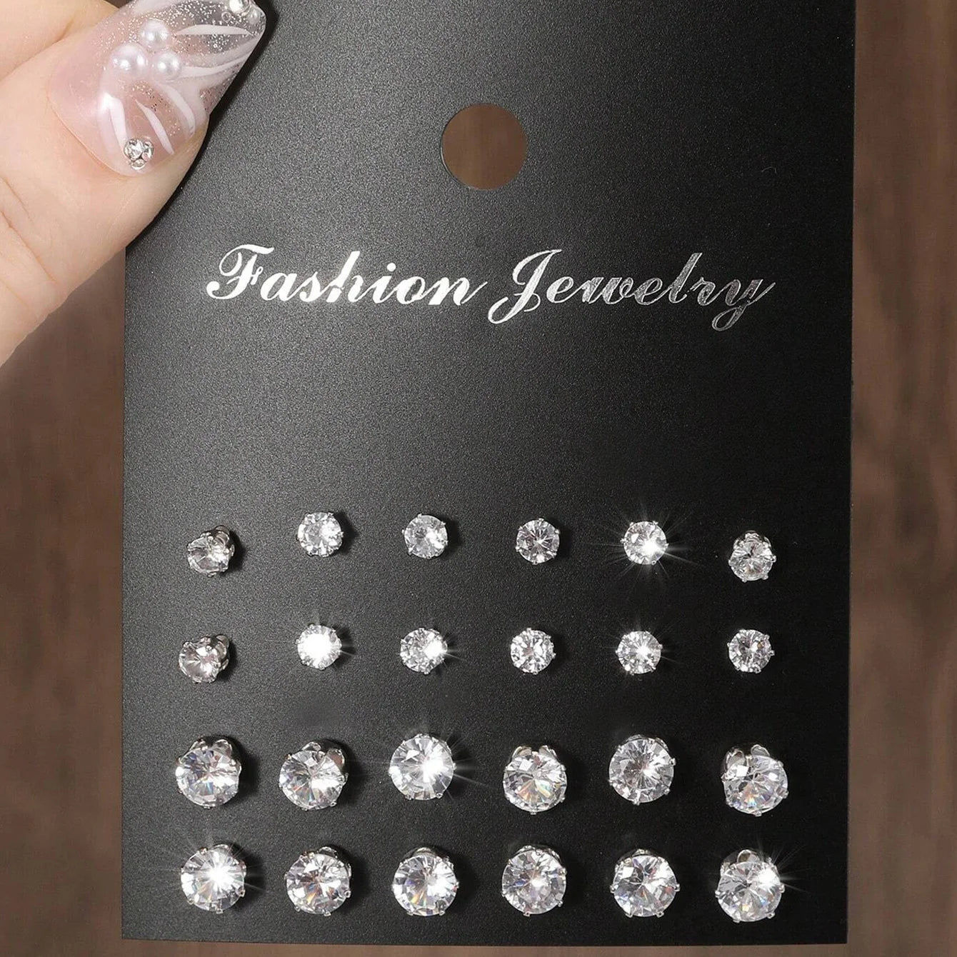 12 Pairs Of Luxurious Zirconia  Earrings