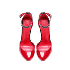 One Line Buckled Hollow Heels