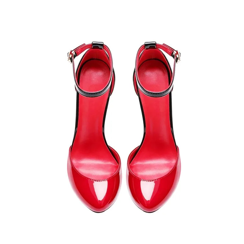 One Line Buckled Hollow Heels