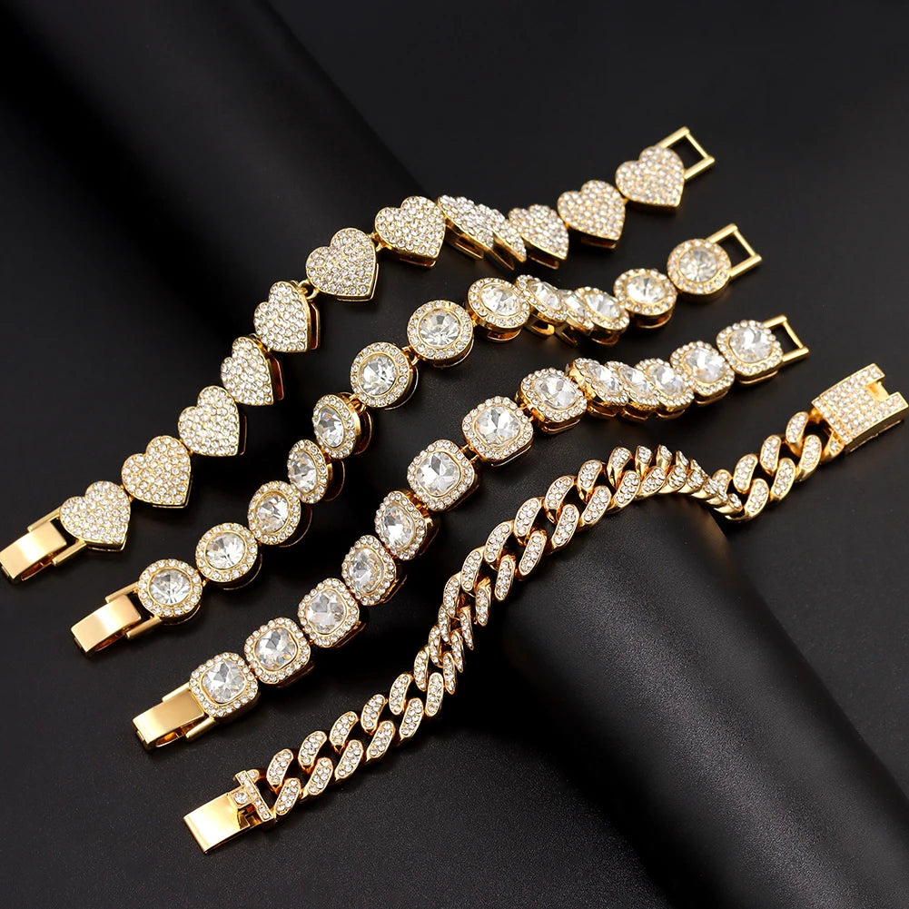 Iced Out Pink Cuban Bracelet