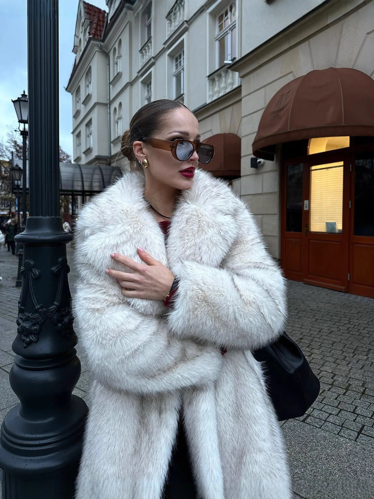 Extended Faux Fur Coat