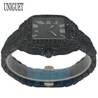 Hot Fashion Full Diamond Watch Men UNIGUET Brand Hip Hop Iced Out Bling Jewelry Square Quartz Wristwatch For Man Dropshipping