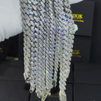 Hip Hop Jewelry 10/12/14/15/20mm CZ Cuban Link Necklace For Men Miami Bling Iced Out Prong Cuban Link Chain Party Gift